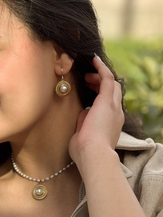 Pearl Halo Earring