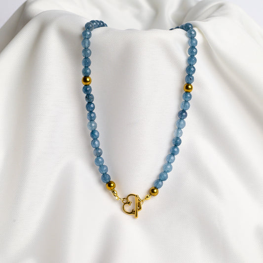 Agate Heart Lock Necklace
